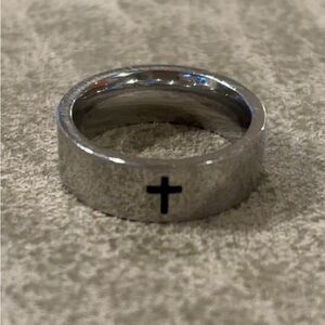 Stainless Steel ring with cross